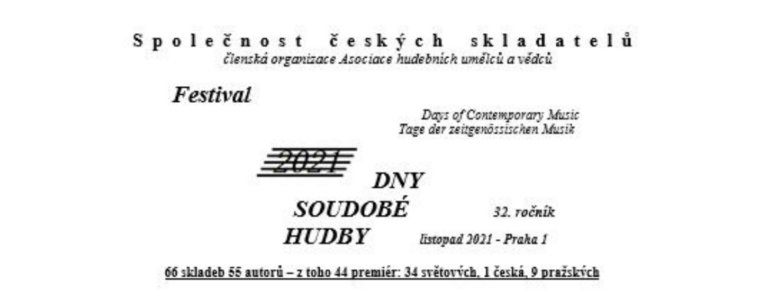 Dny soudobé hudby: premiéry skladeb J. Vogela, V. Čermákové, O. Kukala, J. Temla, J. Vejvody a&nbsp;J. Vrkoče
